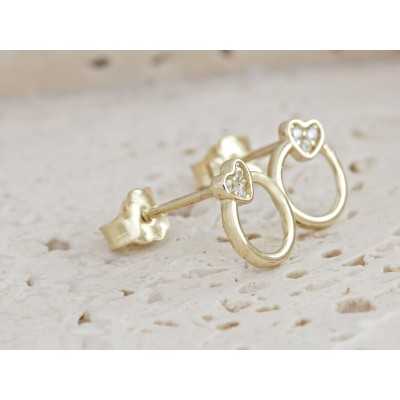 Kolczyki złote Au 585 z cyrkonią białą KL12538