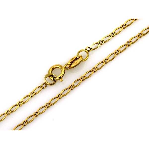 Łańcuszek złoty Au 585 Figaro diamentowane