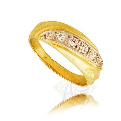 Pierścionek Au 585 z cyrkoniami