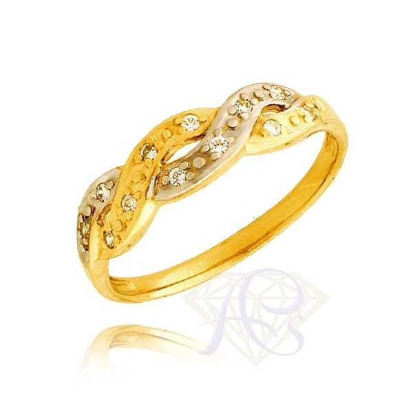 Pierścionek Au 585 z cyrkoniami