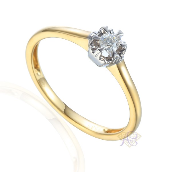 Pierścionek złoty Au585 z brylantem 0.08ct R35222