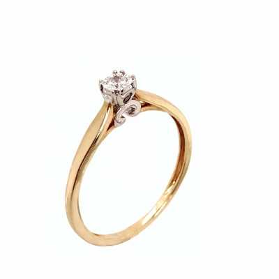 Pierścionek Au585 z brylantem 0.04ct