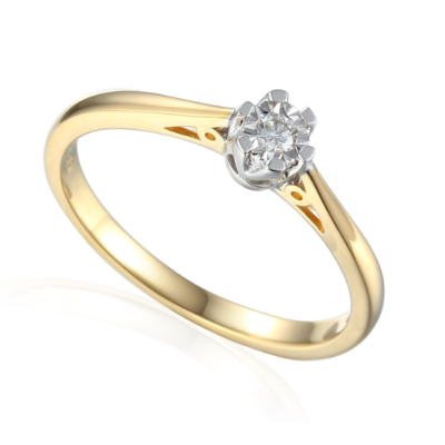 Pierścionek Au 585 z brylantem 0.06ct