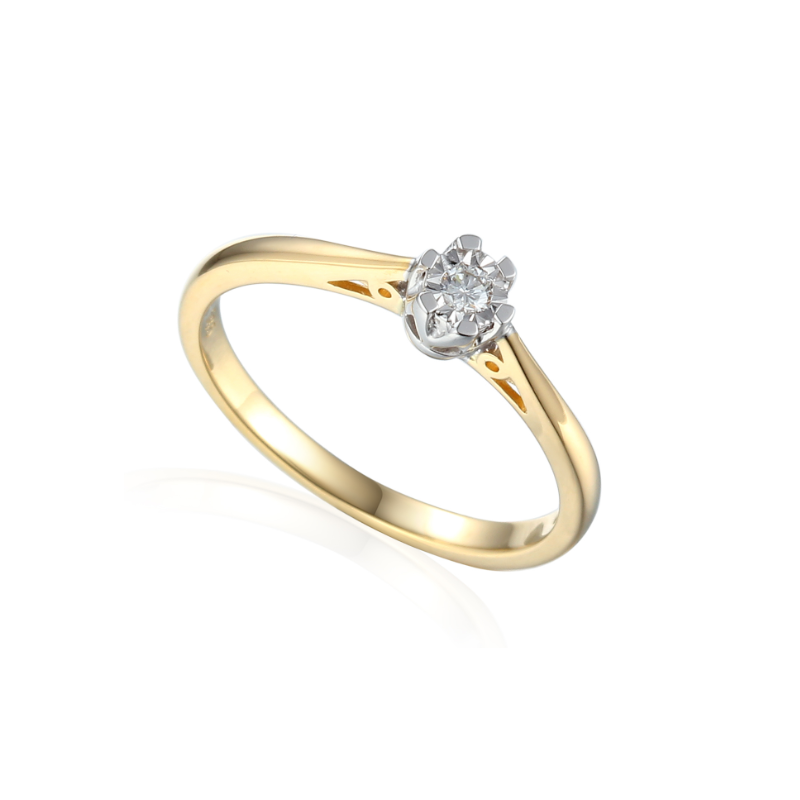 Pierścionek Au 585 z brylantem 0.06ct