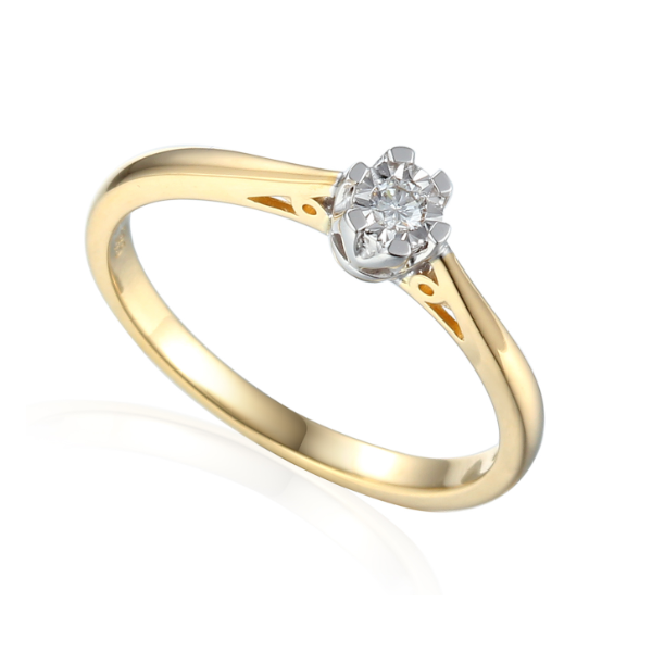 Pierścionek Au 585 z brylantem 0.06ct