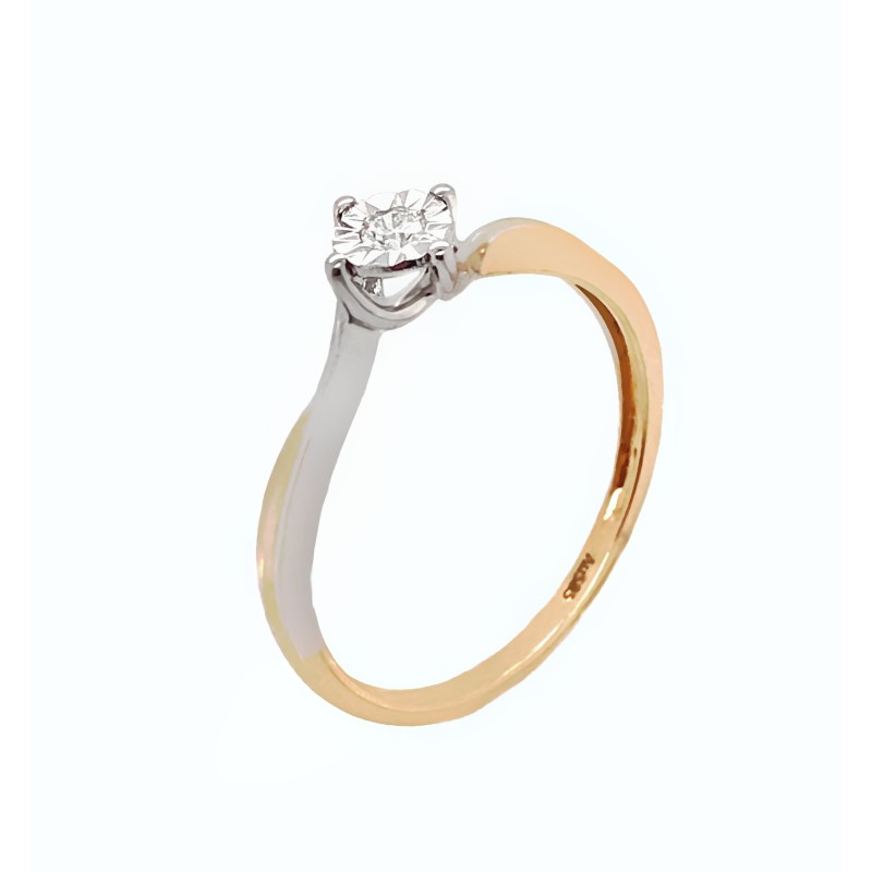 Pierścionek Au 585 z brylantem 0.04ct
