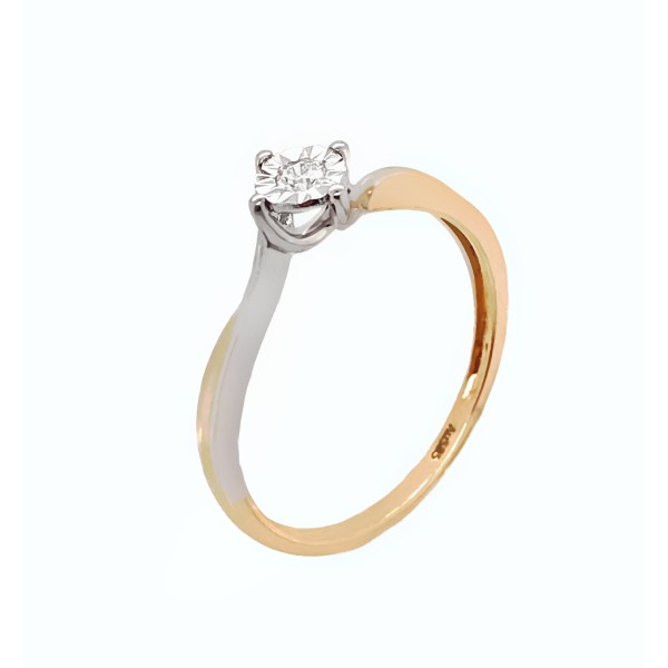 Pierścionek Au 585 z brylantem 0.04ct