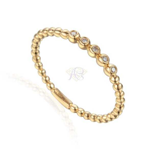 Złoty pierścionek z diamentami R61169 Y