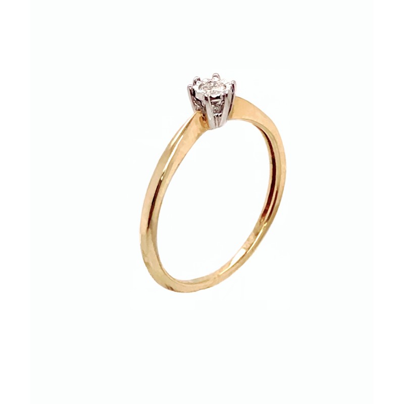 Pierścionek Au585 z brylantem 0.05ct