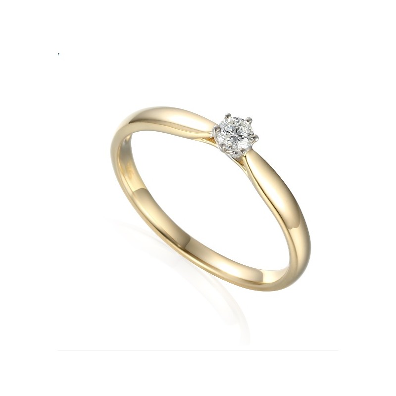 Pierścionek Au 585 z brylantem 0.10ct