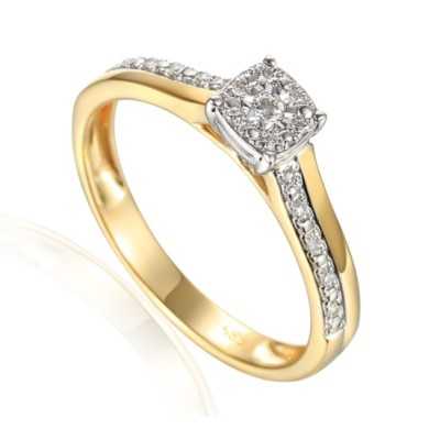 Pierścionek AU 585 z diamentami R71614 YW