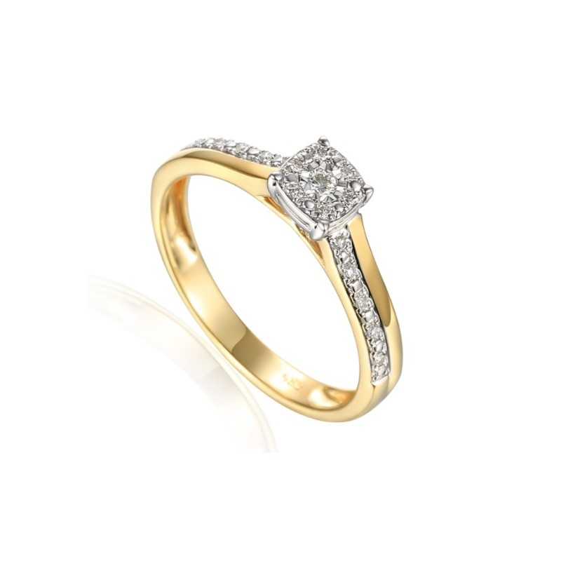Pierścionek AU 585 z diamentami R71614 YW
