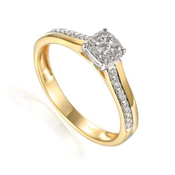 Pierścionek AU 585 z diamentami R71614 YW