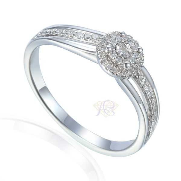 Złoty pierścionek z diamentami R778486W