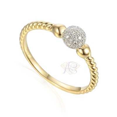 Złoty pierścionek Au 585 z diamentami R81517 Y