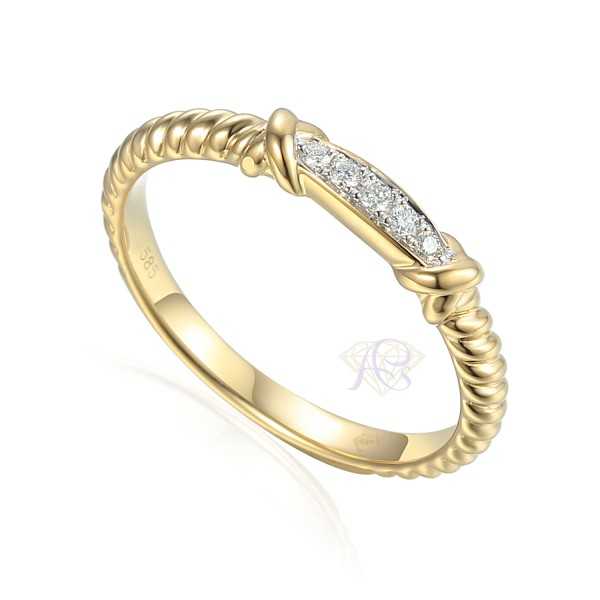 Złoty pierścionek z diamentami R81538 Y