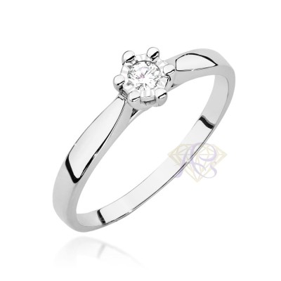 Pierścionek złoty Au 585 z brylantem 0.08ct W-222