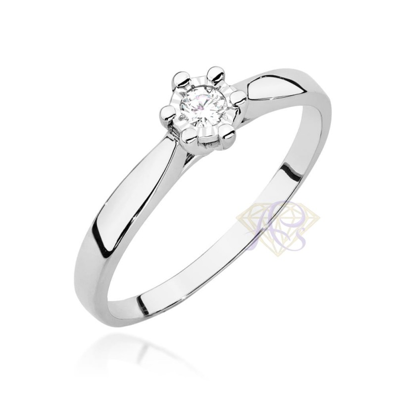 Pierścionek złoty Au 585 z brylantem 0.08ct W-222