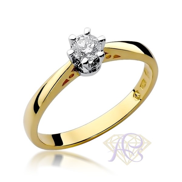 Pierścionek złoty z brylantem 0.25ct W-234
