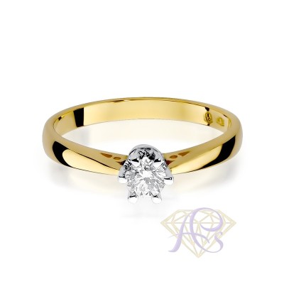 Pierścionek złoty z brylantem 0.25ct W-234