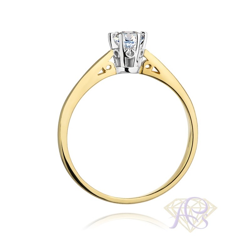 Pierścionek złoty z brylantem 0.25ct W-234