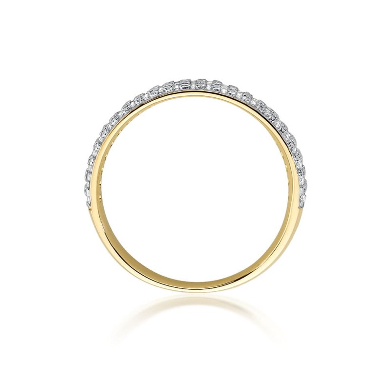 Złoty pierścionek obrączka z brylantami 0.23ct