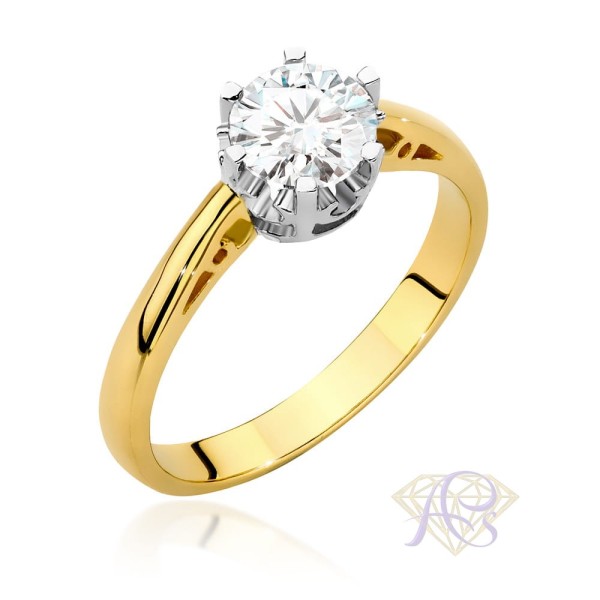 Pierścionek złoty z brylantem 0.70ct W-542