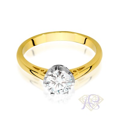 Pierścionek złoty z brylantem 0.70ct W-542