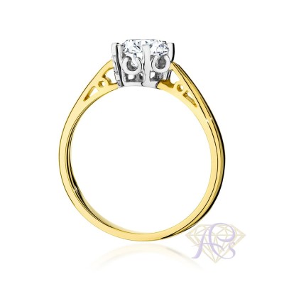 Pierścionek złoty z brylantem 0.70ct W-542