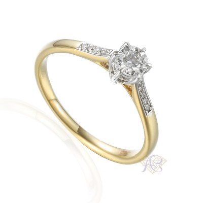 Pierścionek Au 585 z brylantami 0.11ct R63572YW