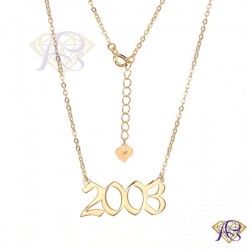 Naszyjnik srebrny złocony - Rocznik 2003 (7074)