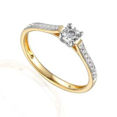 Pierścionek Au585 z brylantem 0.05ct