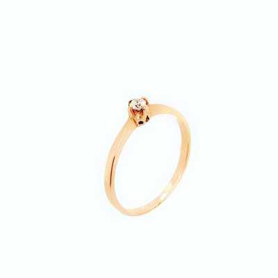 Pierścionek Au 585 z brylantem 0.09ct