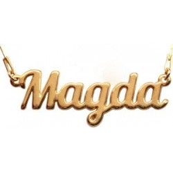 Naszyjnik srebrny pozłacany z imieniem Magda