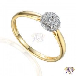 Złoty pierścionek z diamentami R55158 YW