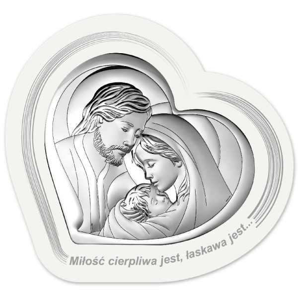 Obrazek Srebrny Święta Rodzina Serce 6432W/1