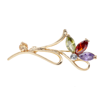 Broszka kwiatek z cyrkoniami BRGS02