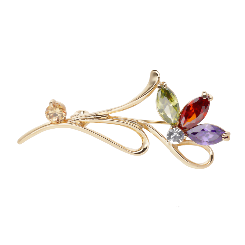 Broszka kwiatek z cyrkoniami BRGS02