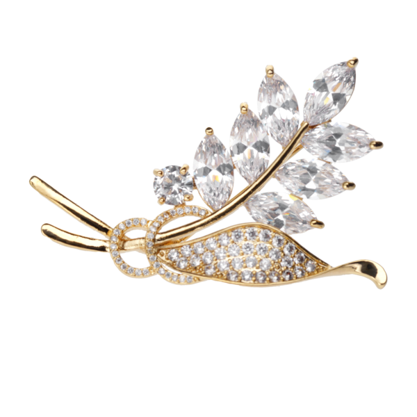 Broszka gałązka z cyrkoniami BRGS16