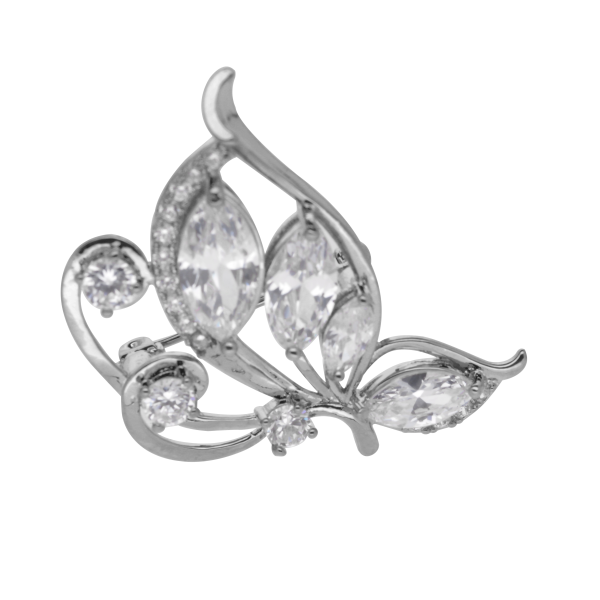 Broszka gałązka z cyrkoniami BRSS05