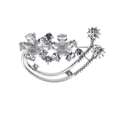 Broszka kwiatki z cyrkoniami BRSS14