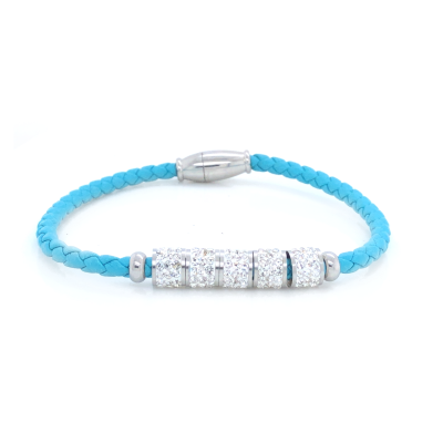 Bransoleta niebieska pleciona BSZ106