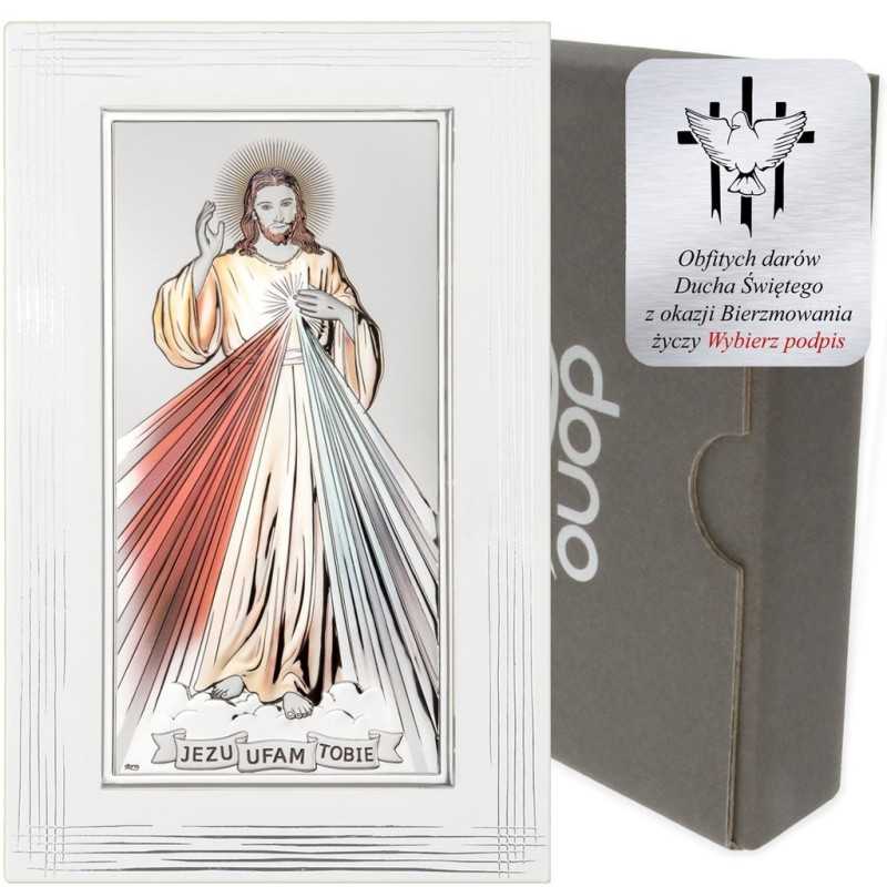 Obrazek srebrny Jezus Miłosierny DS26FC