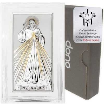 Obrazek srebrny Jezus Miłosierny DS26F/1O