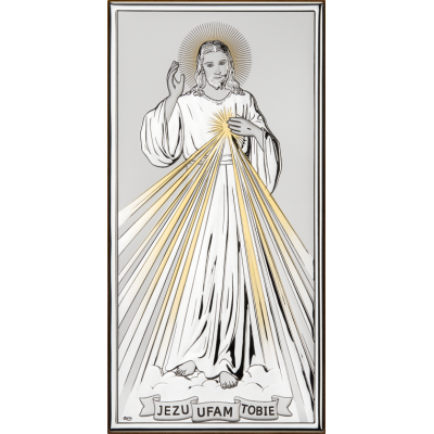 Obrazek srebrny Jezus Miłosierny DS26O