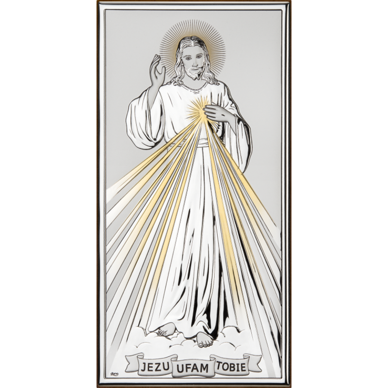 Obrazek srebrny Jezus Miłosierny DS26O