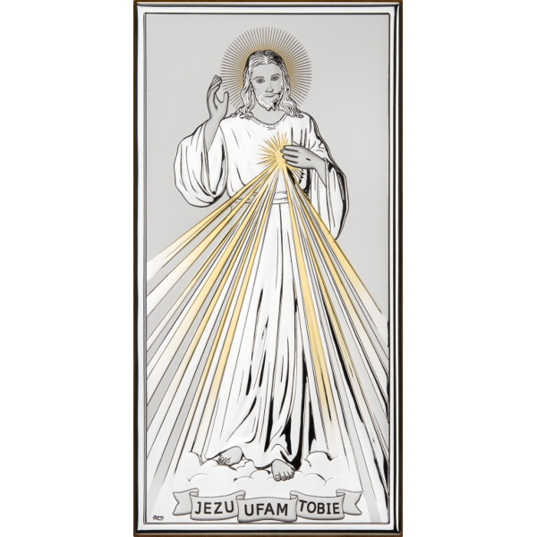 Obrazek srebrny Jezus Miłosierny DS26O