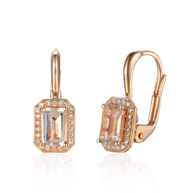 Kolczyki z morganitemi i brylantami Au585