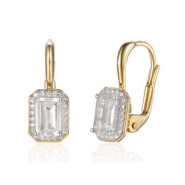 Kolczyki z białym topazem i brylantami E62904