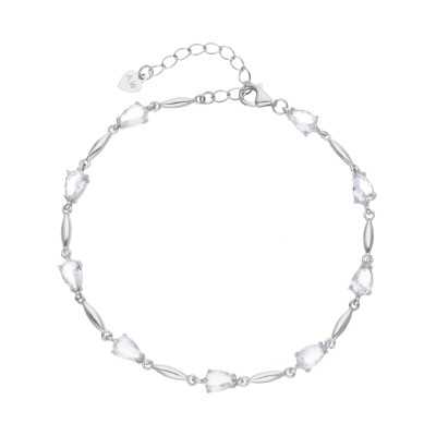 Srebna bransoleta z biała cyrkonią IM1304BR